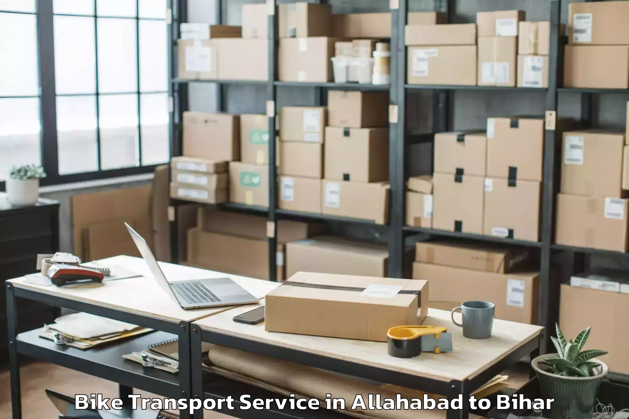 Affordable Allahabad to Pipra Bike Transport